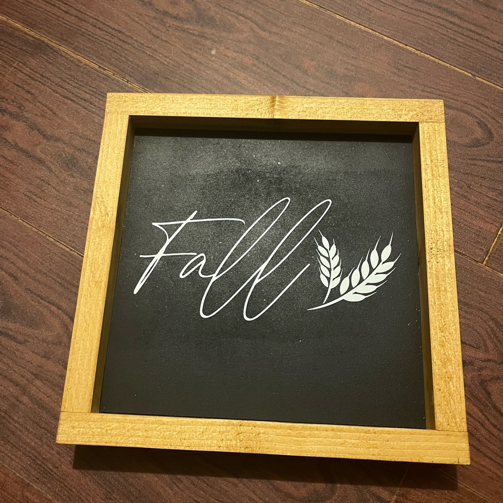Fall Themed Wall Art with Wooden Frame